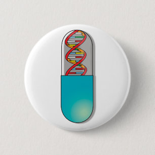 Badge Rond 5 Cm Science de la capsule d'ADN
