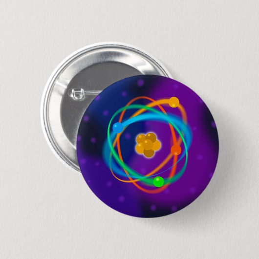 Badge Rond 5 Cm Science des points de structure atomique (Devant & derrière)