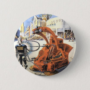 Badge Rond 5 Cm Science-fiction vintage Guerres extraterrestres Vi