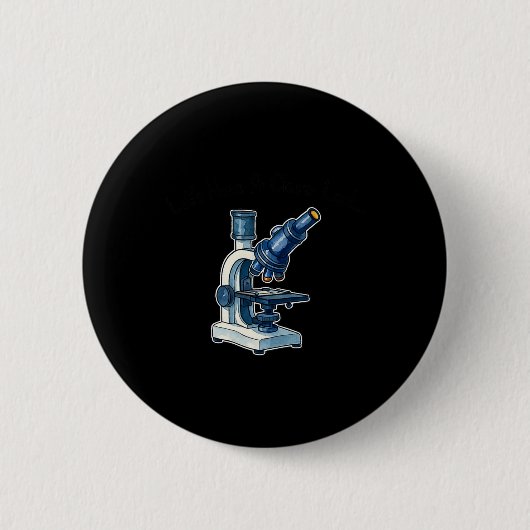 Badge Rond 5 Cm Scientifique au microscope Professeur de sciences  (Devant)