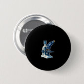 Badge Rond 5 Cm Scientifique au microscope Professeur de sciences  (Devant & derrière)