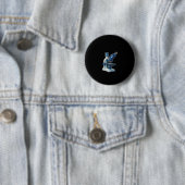 Badge Rond 5 Cm Scientifique au microscope Professeur de sciences  (En situation)