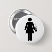 Badge Rond 5 Cm Scientifique de fille (Devant & derrière)
