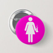Badge Rond 5 Cm Scientifique de fille (Devant & derrière)
