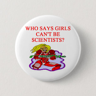 Badge Rond 5 Cm scientifique de geek de fille