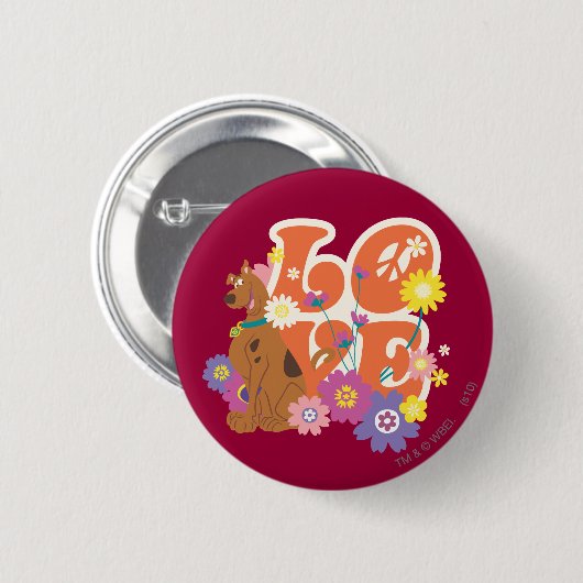 Badge Rond 5 Cm Scooby-Doo "Amour" (Devant & derrière)
