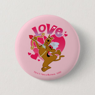Badge Rond 5 Cm Scooby-Doo Cupidon - Amour