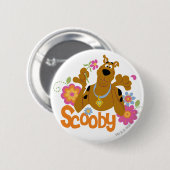 Badge Rond 5 Cm Scooby-Doo En Fleurs (Devant & derrière)