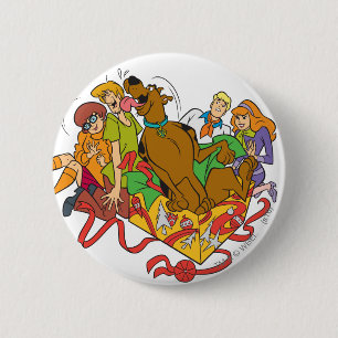 Badge Rond 5 Cm Scooby-Doo et Noël Gang