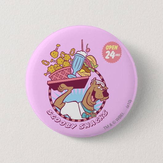 Badge Rond 5 Cm Scooby-Doo "Snacks Scooby" (Devant)