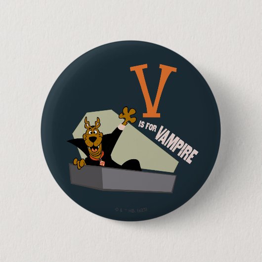 Badge Rond 5 Cm Scooby-Doo | V est pour Vampire (Devant)
