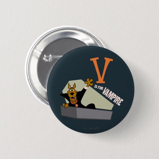 Badge Rond 5 Cm Scooby-Doo | V est pour Vampire (Devant & derrière)