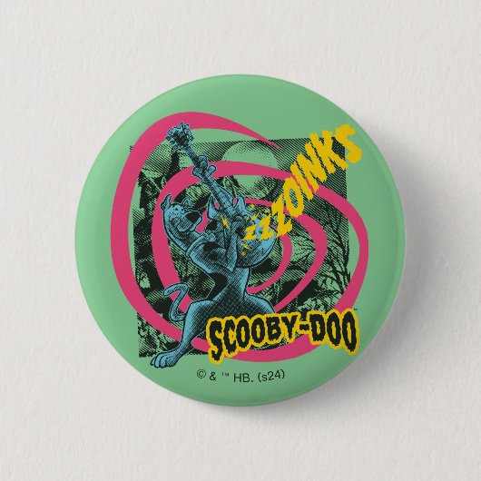 Badge Rond 5 Cm Scooby-Doo Zoinks Punk Guitare Graphisme (Devant)
