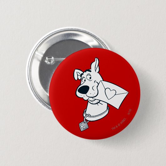Badge Rond 5 Cm Scooby Valentine's Day (Devant & derrière)