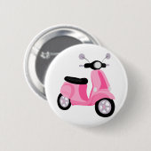Badge Rond 5 Cm Scooter rose (Devant & derrière)