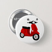 Badge Rond 5 Cm Scooter rouge (Devant & derrière)