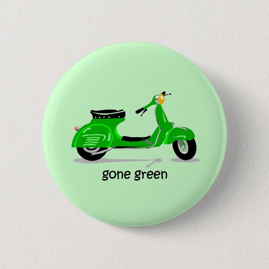 Badge Rond 5 Cm scooter vert allé (Devant)