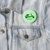 Badge Rond 5 Cm scooter vert allé (En situation)