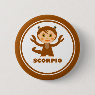 Badge Rond 5 Cm Scorpio est mon signe zodiaque