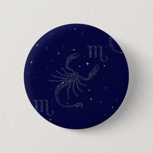 Badge Rond 5 Cm scorpio étoiles (Devant)