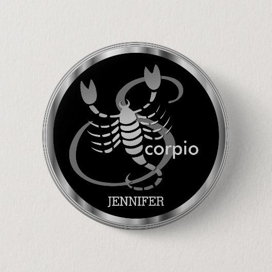 Badge Rond 5 Cm Scorpio ♏ - Symbole Zodiaque (Devant)