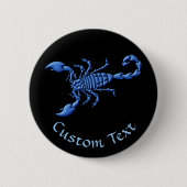 Badge Rond 5 Cm Scorpion bleu (Devant)