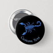 Badge Rond 5 Cm Scorpion bleu (Devant & derrière)