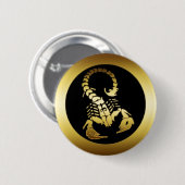 BADGE ROND 5 CM SCORPION D'OR (Devant & derrière)