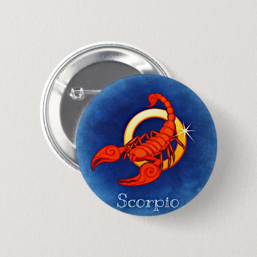 Badge Rond 5 Cm Scorpion, Scorpione (Devant & derrière)