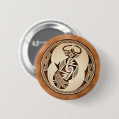 Badge Rond 5 Cm Scorpion-Serpent-Poisson de Mimbres (Devant & derrière)