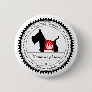 Badge Rond 5 Cm Scottie No. couronne 8 royale
