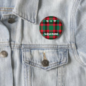 Badge Rond 5 Cm Scottish Royal À damiers Tartan Plaid avec texte (En situation)
