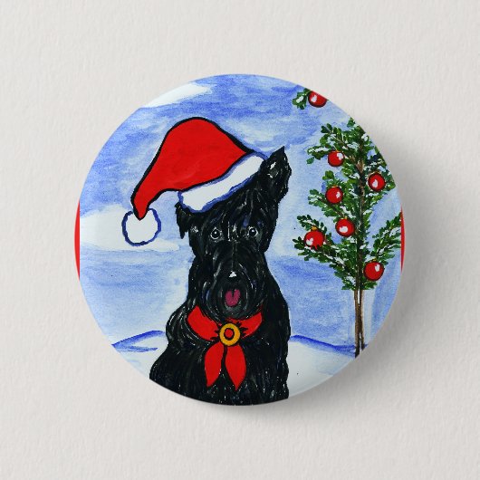 Badge Rond 5 Cm Scottish Terrier (Devant)
