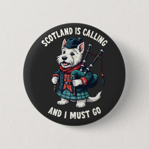 Badge Rond 5 Cm Scottish Terrier Dog Scotland appelle et je dois