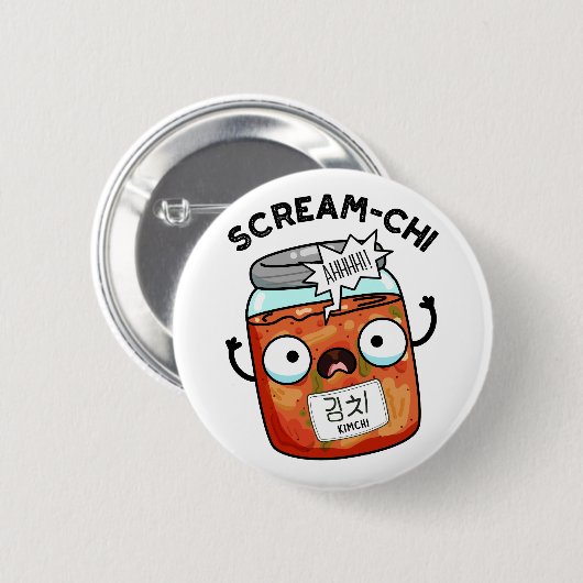 Badge Rond 5 Cm Scream-chi Funny Kimchi Puns (Devant & derrière)