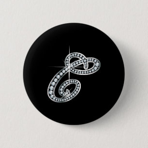 Badge Rond 5 Cm Script C "Diamond Bling"