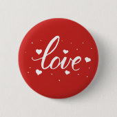 Badge Rond 5 Cm Script Coeurs d'amour (Devant)