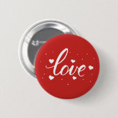 Badge Rond 5 Cm Script Coeurs d'amour (Devant & derrière)