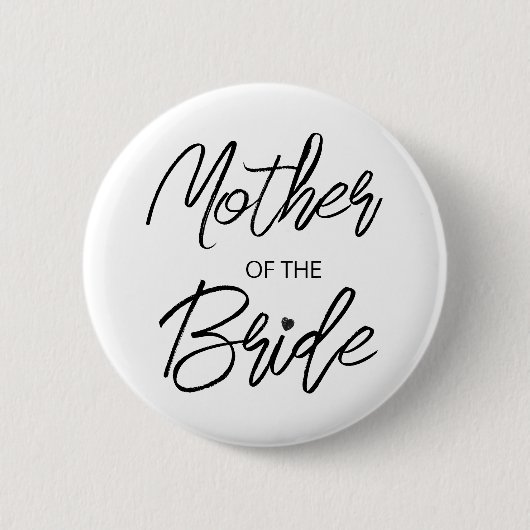 Badge Rond 5 Cm Script de brosse moderne mère de la fête de mariée (Devant)
