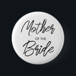 Badge Rond 5 Cm Script de brosse moderne mère de la fête de mariée<br><div class="desc">Design moderne et élégant imprimé Brush Script Heart Mother of The Bride Bridal Bachelorette Party bouton qui peut être customisé avec votre texte. Cliquez sur le bouton "Customiser" et utilisez notre outil de conception pour modifier ce modèle. Découvrez le magasin Graphic Art Design pour d'autres produits qui correspondent à ce...</div>