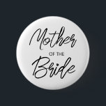 Badge Rond 5 Cm Script de brosse moderne mère de la fête de mariée<br><div class="desc">Design moderne et élégant imprimé Brush Script Heart Mother of The Bride Bridal Bachelorette Party bouton qui peut être customisé avec votre texte. Cliquez sur le bouton "Customiser" et utilisez notre outil de conception pour modifier ce modèle. Découvrez le magasin Graphic Art Design pour d'autres produits qui correspondent à ce...</div>