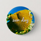 Badge Rond 5 Cm Script de devis du jour du soleil Tournesol jaune  (Devant)