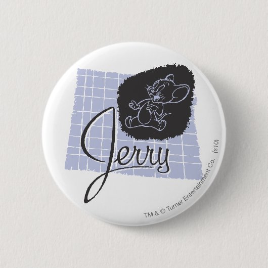 Badge Rond 5 Cm Script noir et bleu Jerry (Devant)