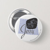 Badge Rond 5 Cm Script noir et bleu Jerry (Devant & derrière)