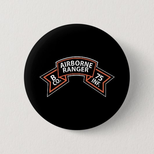 Badge Rond 5 Cm Scroll SSI - B Co 75th Infantry (Ranger) (Devant)