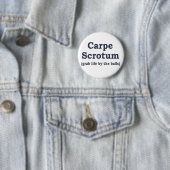 Badge Rond 5 Cm Scrotum de Carpe (En situation)