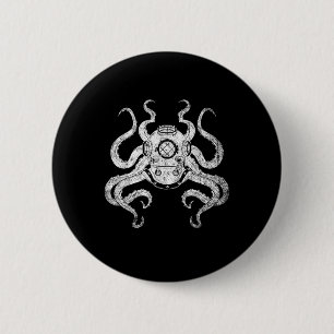 Badge Rond 5 Cm Scuba Diver Ocean Animal Aquarist Cadeau Kraken Oc