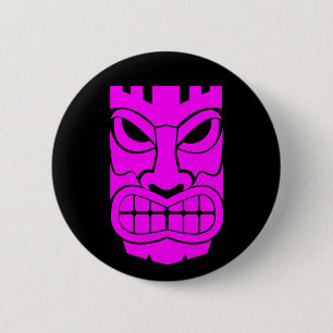 Badge Rond 5 Cm Sculpture Tiki rose Thunder_Cove