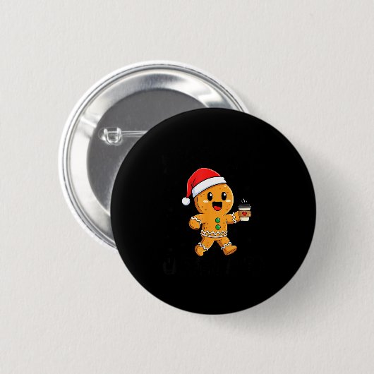 Badge Rond 5 Cm Scy And Caffeinated Coffee Men Women Gingerbread C (Devant & derrière)