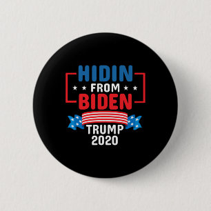 Badge Rond 5 Cm Se Cachant De Biden Hommes Femmes Vintage Pro Trum